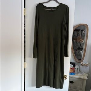 Banana Republic Forest Green Long Sleeve Dress